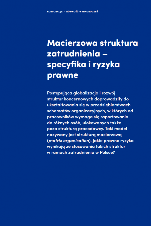 Macierzowa struktura zatrudnienia – specyfika i ryzyka prawne